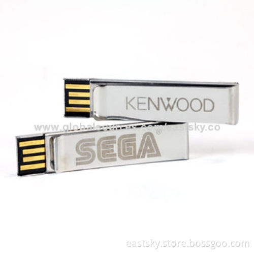Promotional Paper Clip USB Drive, Stylish with Plug-and-play Function, 64MB to 3GB CapacityNew